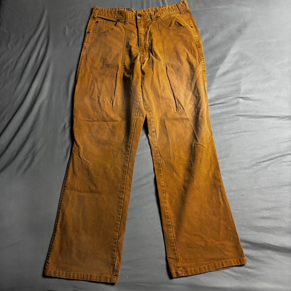 Dickies Mens Duck Brown Canvas Carpenter Pants Custom Hemmed 32x30 Utility